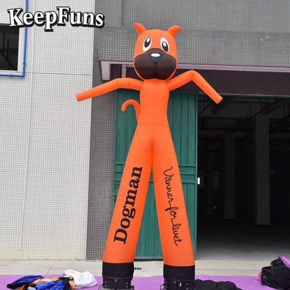 KeepFuns Orange Cute Dog Shape Inflatable Dancer Advertising Model Activity Drainage Inflatable Model Outdoor Promotional Props