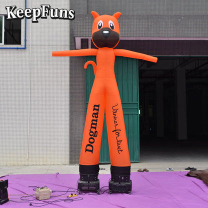 KeepFuns Orange Cute Dog Shape Inflatable Dancer Advertising Model Activity Drainage Inflatable Model Outdoor Promotional Props