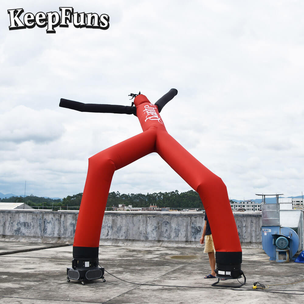 KeepFuns Red Humanoid Inflatable Dancer Advertising Model Party Event Drainage Inflatable Model Outdoor Promotional Props