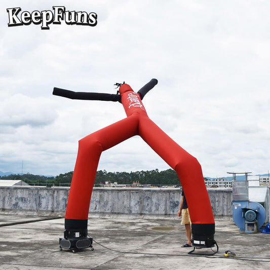 KeepFuns Red Humanoid Inflatable Dancer Advertising Model Party Event Drainage Inflatable Model Outdoor Promotional Props