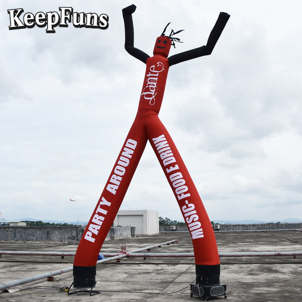KeepFuns Red Humanoid Inflatable Dancer Advertising Model Party Event Drainage Inflatable Model Outdoor Promotional Props