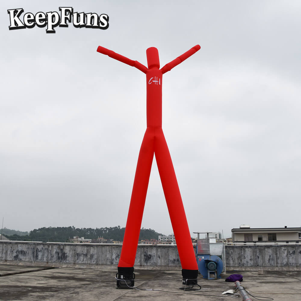 KeepFuns Red Simple Humanoid Inflatable Dancer Advertising Model Activity Drainage Inflatable Model Outdoor Promotional Props