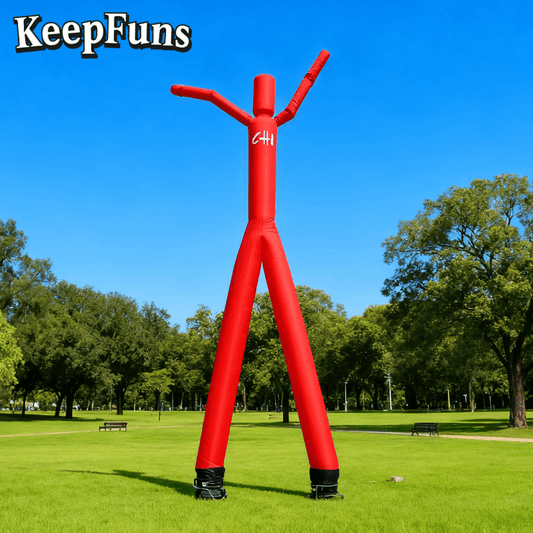 KeepFuns Red Simple Humanoid Inflatable Dancer Advertising Model Activity Drainage Inflatable Model Outdoor Promotional Props