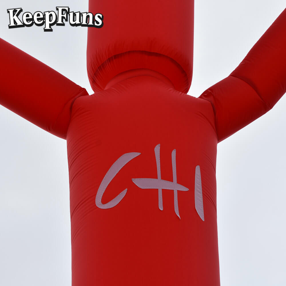 KeepFuns Red Simple Humanoid Inflatable Dancer Advertising Model Activity Drainage Inflatable Model Outdoor Promotional Props
