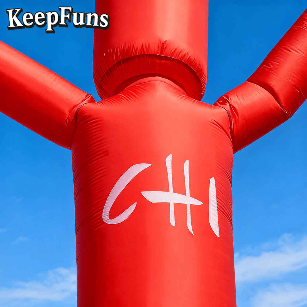 KeepFuns Red Simple Humanoid Inflatable Dancer Advertising Model Activity Drainage Inflatable Model Outdoor Promotional Props