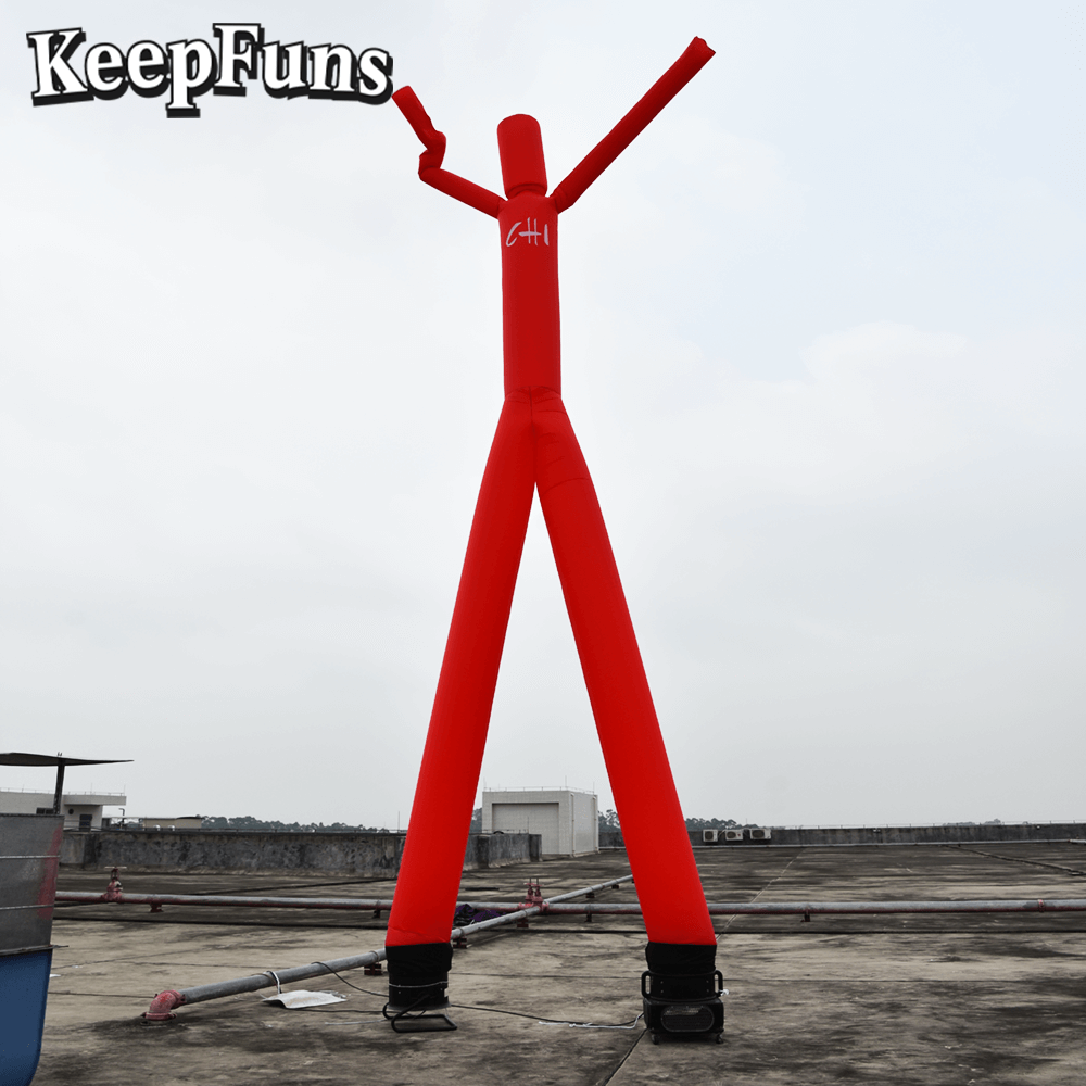 KeepFuns Red Simple Humanoid Inflatable Dancer Advertising Model Activity Drainage Inflatable Model Outdoor Promotional Props