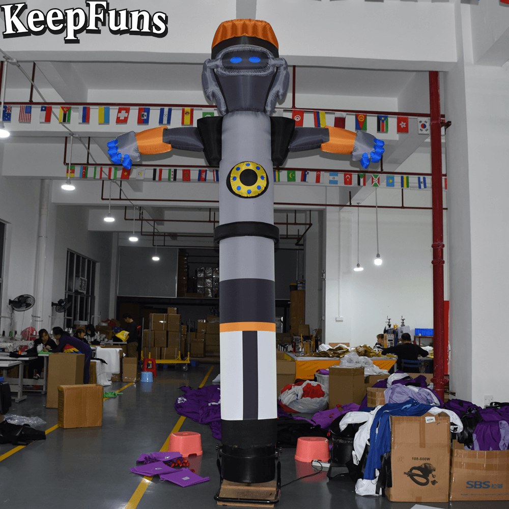 KeepFuns Sci-fi Humanoid Inflatable Dancer Advertising Model Activity Drainage Inflatable Model Outdoor Promotional Props