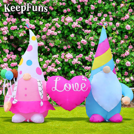 KeepFuns Valentine's Day Elf Heart Inflatable Decoration - Outdoor Garden Romantic Festival Inflatable Model