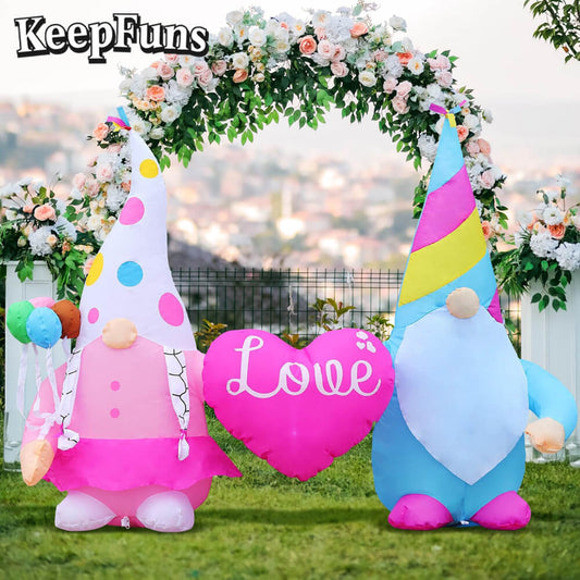 KeepFuns Valentine's Day Elf Heart Inflatable Decoration - Outdoor Garden Romantic Festival Inflatable Model
