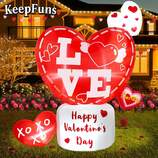 KeepFuns Valentine's Day Heart Inflatable Decoration - Outdoor, Yard, Indoor Romantic Holiday Inflatable Model