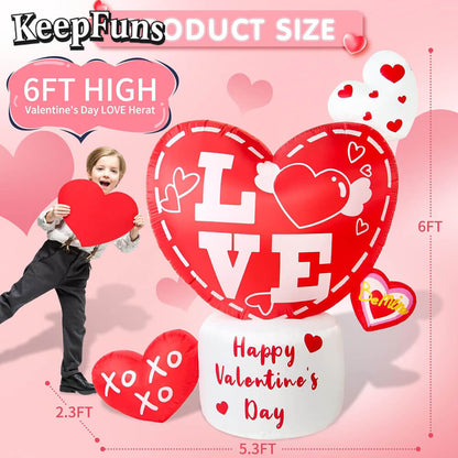 KeepFuns Valentine's Day Heart Inflatable Decoration - Outdoor, Yard, Indoor Romantic Holiday Inflatable Model