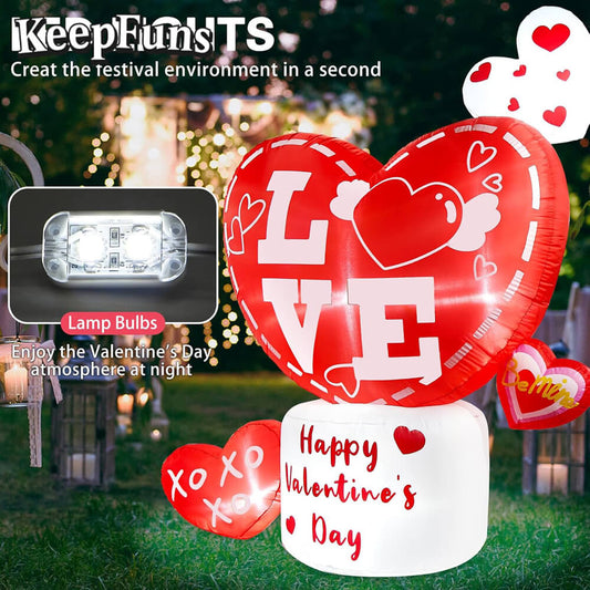 KeepFuns Valentine's Day Heart Inflatable Decoration - Outdoor, Yard, Indoor Romantic Holiday Inflatable Model