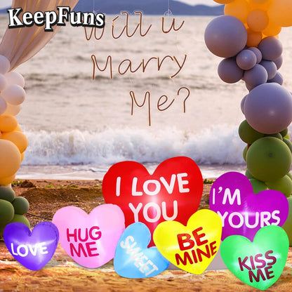 KeepFuns Valentine's Day Inflatable Heart Decoration - Outdoor Beach Indoor Romantic Atmosphere Inflatable