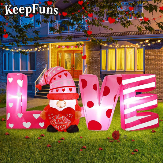 KeepFuns Valentine's Day LOVE Letter Elf Inflatable Decoration - Outdoor Yard Indoor Romantic Festival Inflatable Model