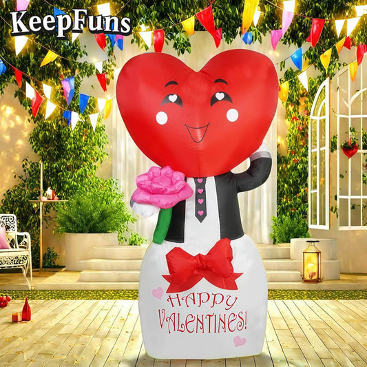 KeepFuns Valentine's Day Love Doll Inflatable Decoration - Indoor and Outdoor Romantic Holiday Atmosphere Decoration Inflatable Model