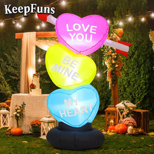 KeepFuns Valentine's Day Love Pillar Inflatable Decoration - Indoor and Outdoor Romantic Holiday Atmosphere Decoration Inflatable Model