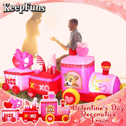 KeepFuns Valentine's Day Train Inflatable Decoration - Outdoor Garden Romantic Festival Inflatable Model