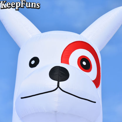 KeepFuns White Cute Dog Shape Inflatable Dancer Advertising Model Activity Drainage Inflatable Model Outdoor Promotional Props