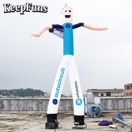 KeepFuns blue cartoon humanoid inflatable dancing star advertising model commercial activity drainage inflatable model outdoor promotional props
