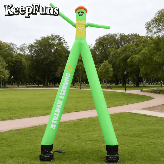 KeepFuns green cartoon humanoid inflatable dancing star advertising model activity drainage inflatable model outdoor promotional props