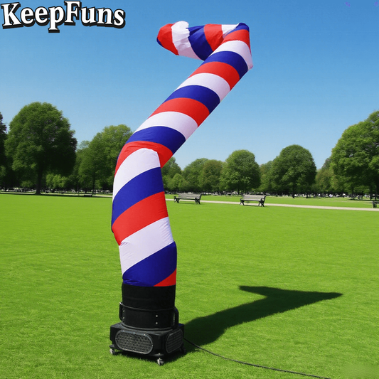 KeepFuns red, white and blue striped inflatable dancing star advertising model activity drainage inflatable model outdoor advertising props