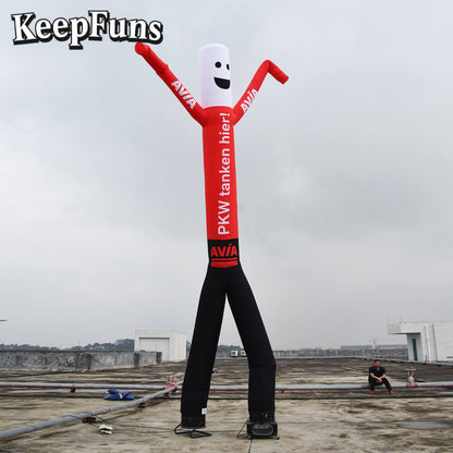 KeepFuns red and black color humanoid inflatable dancer advertising model gas station drainage inflatable model outdoor promotional props