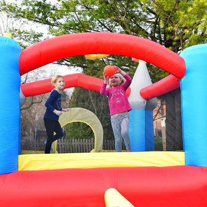 KeepFuns Knight Castle Inflatable Castle Children's Slide Trampoline Park Outdoor Parent-Child Interactive Playground Red and Blue Contrast Inflatable Toys