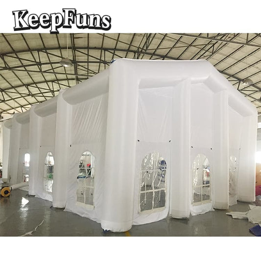 KeepFuns White large inflatable tent, easy to set up, lightweight, sturdy, customizable in size, color and printed content, suitable for wedding parties, gathering parties, night discos, etc.