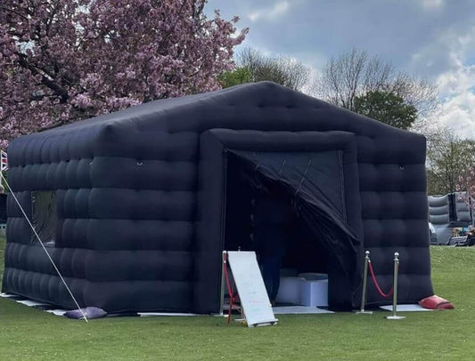 KeepFuns Large black inflatable tent outdoor party event tent temporary private space inflatable tent