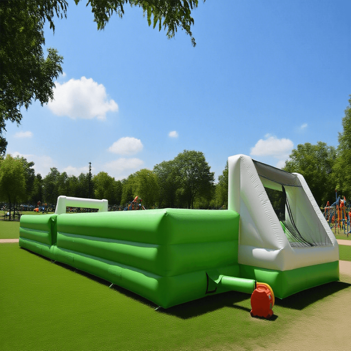 KeepFuns Large inflatable football field Outdoor children's fun football park Parent-child interactive inflatable sports facilities