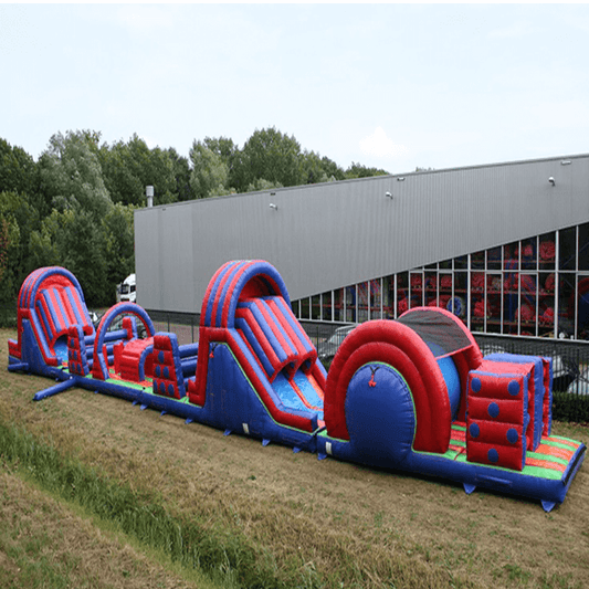 KeepFuns Large inflatable land obstacle course equipment Red and blue color Sports Games outdoor competition props