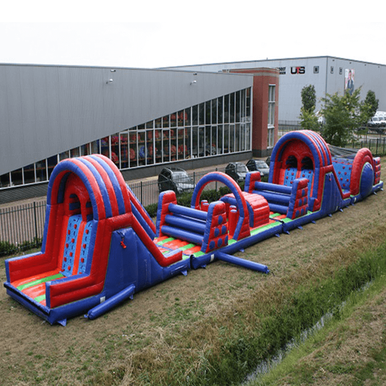 KeepFuns Large inflatable land obstacle course equipment Red and blue color Sports Games outdoor competition props