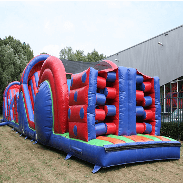 KeepFuns Large inflatable land obstacle course equipment Red and blue color Sports Games outdoor competition props