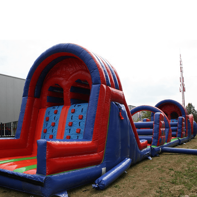 KeepFuns Large inflatable land obstacle course equipment Red and blue color Sports Games outdoor competition props