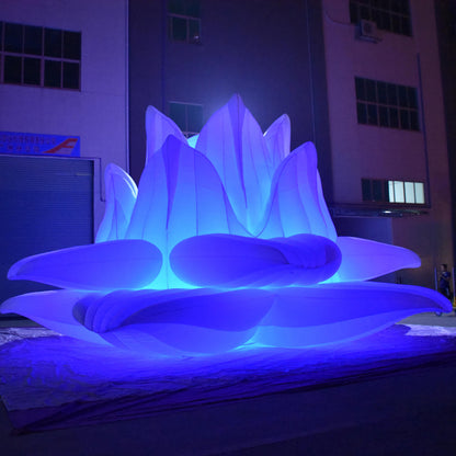 KeepFuns Large inflatable lotus art installation, outdoor light festival display props, night-time luminous landscape inflatable model