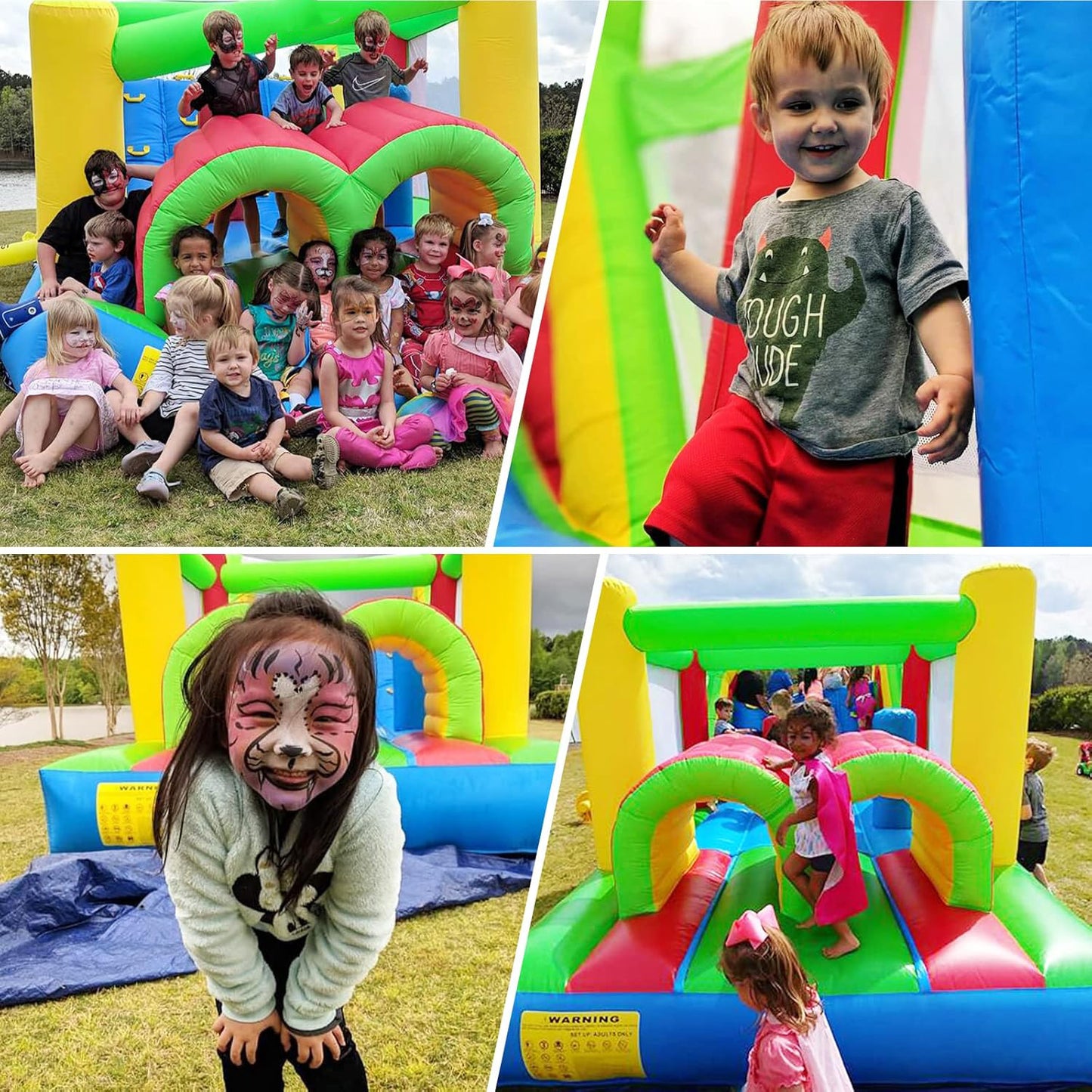 KeepFuns Large inflatable obstacle course, children's outdoor climbing slide, parent-child interactive colorful inflatable amusement facilities