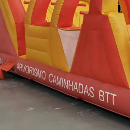 KeepFuns Large inflatable obstacle course outdoor adult children's amusement facilities red and yellow inflatable adventure toy