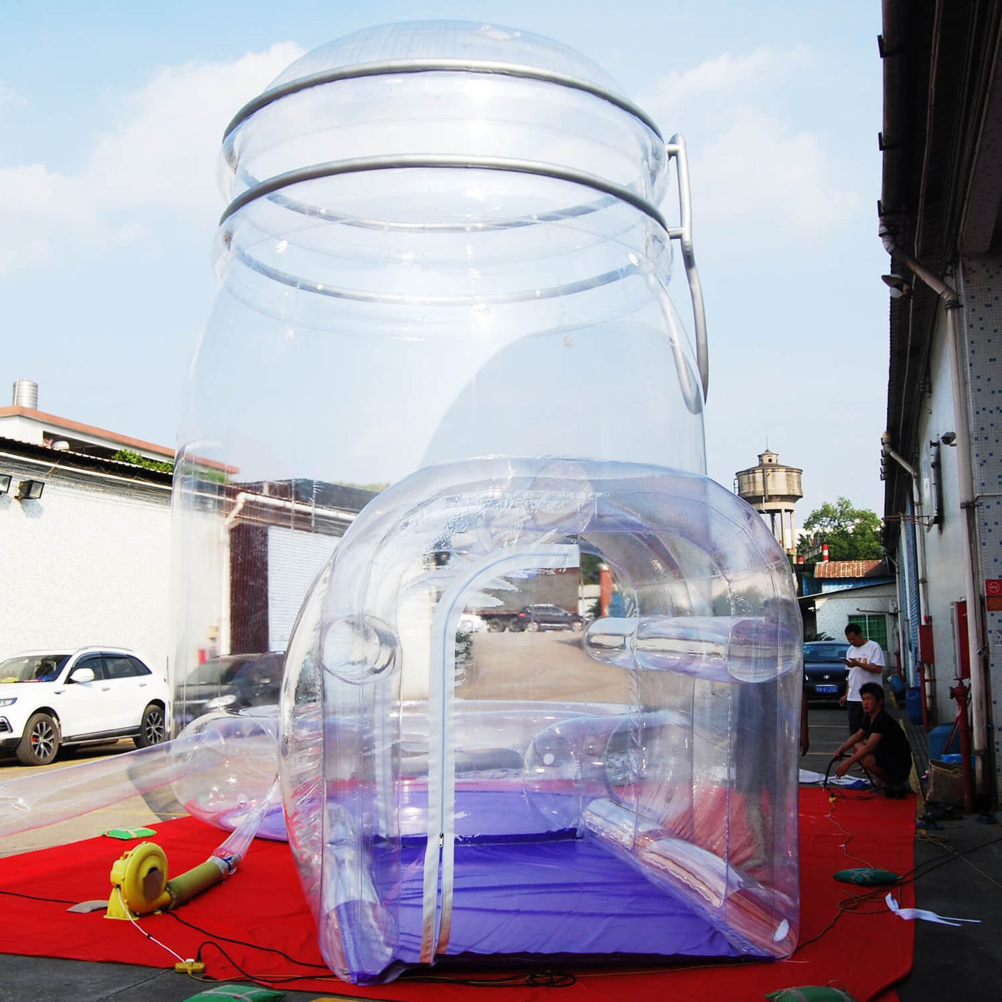 KeepFuns Large transparent inflatable castle, outdoor parent-child interactive playground, creative exhibition activity props