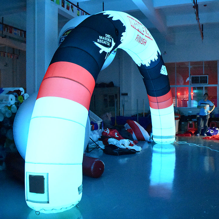 keepFuns Luminous inflatable semicircular advertising arch, outdoor event finish arch, brand event luminous arch, customized slogan night arch