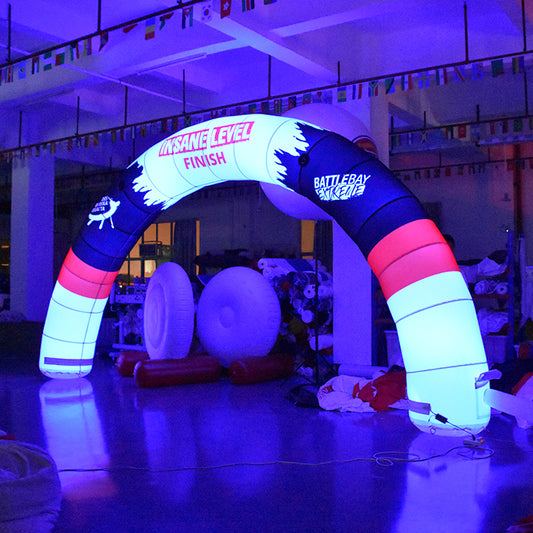 keepFuns Luminous inflatable semicircular advertising arch, outdoor event finish arch, brand event luminous arch, customized slogan night arch