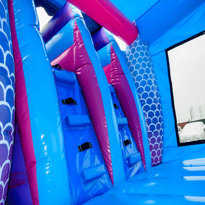 KeepFuns Mermaid theme inflatable playground Children's ocean slide trampoline facilities Outdoor parent-child interactive colorful amusement castle