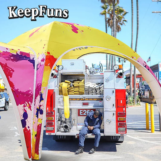 KeepFuns multi-leg inflatable tent, with customizable size and logo, inflates quickly. It is suitable for advertising, outdoor events, camping dinners, etc.