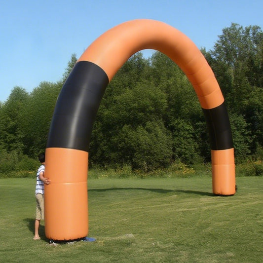 keepFuns Orange and black contrast inflatable semicircular arch Outdoor large-scale event arch Brand promotion and marketing arch Event celebration decoration arch