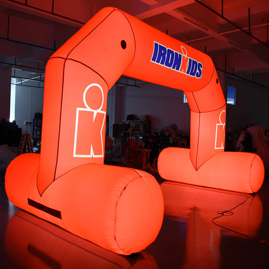 KeepFuns Orange luminous beveled T-leg advertising arch Children's event luminous arch Parent-child activity atmosphere arch Customized luminous LOGO arch