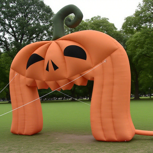 KeepFuns Orange pumpkin head special shaped advertising arch Halloween theme inflatable arch haunted house event decoration arch custom horror cartoon arch