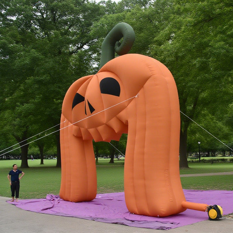 KeepFuns Orange pumpkin head special shaped advertising arch Halloween theme inflatable arch haunted house event decoration arch custom horror cartoon arch