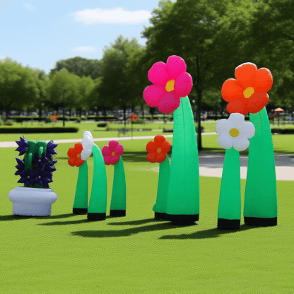 KeepFuns Outdoor garden inflatable flower model park landscape decoration props commercial beauty cartoon flower shape advertising column