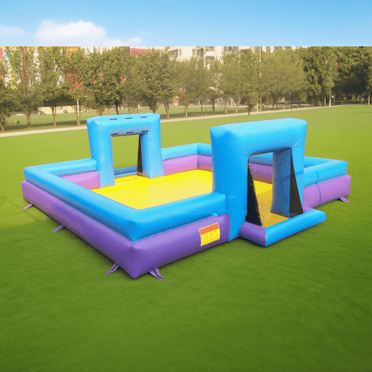 KeepFuns Outdoor inflatable football field, children's fun sports park, blue and purple contrast parent-child interactive inflatable facilities