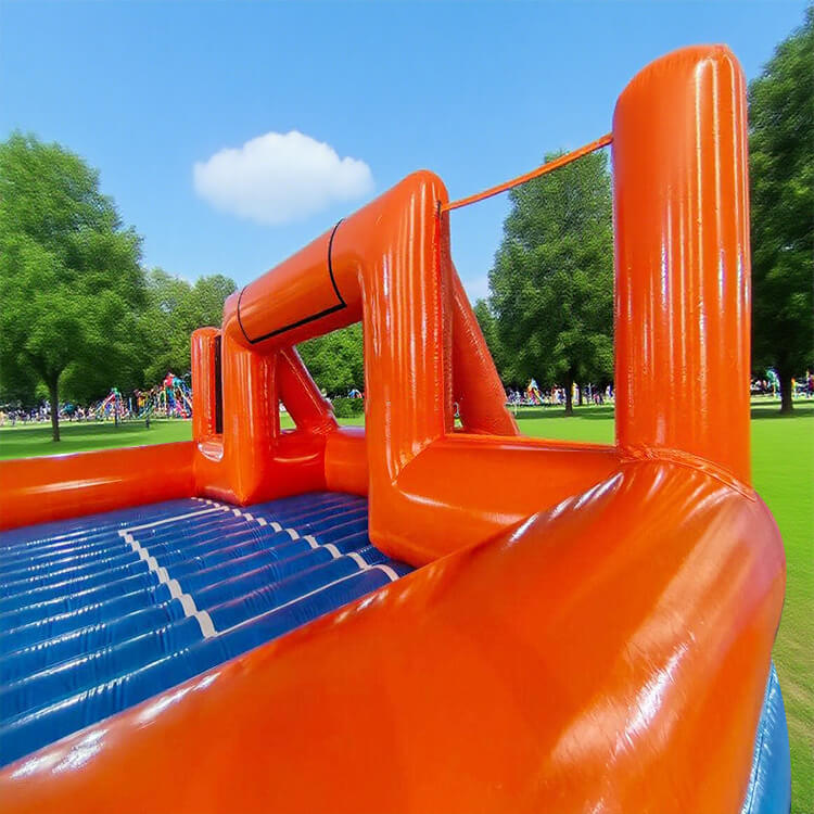 KeepFuns Outdoor inflatable football field, orange and blue contrasting children's football park, parent-child interactive sports and competition facilities