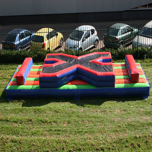 KeepFuns Outdoor inflatable land obstacle course red, blue and green color matching Sports Games competitive entertainment equipment